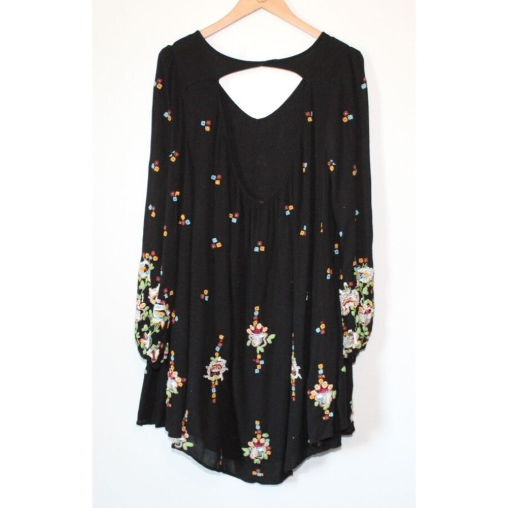Free People Oxford Floral Embroidered Swing Dress Gauzy Cutout S Boho Festival - Picture 7 of 13